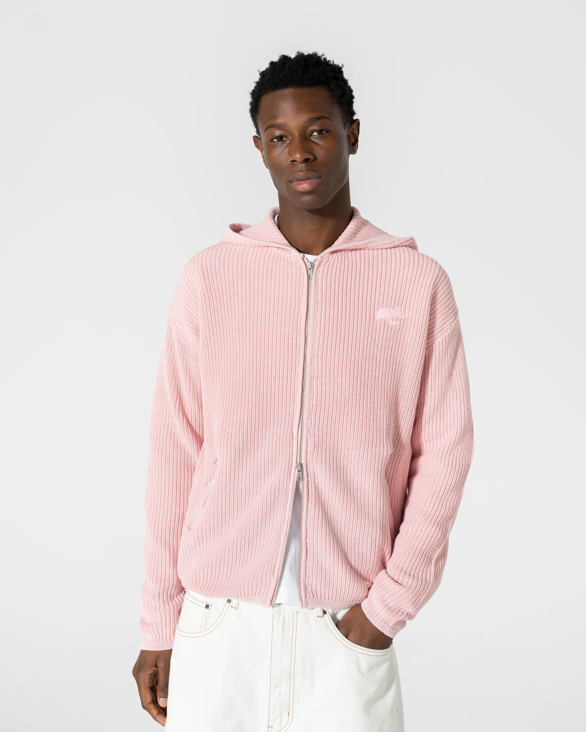 Knit Hoodie Washed Pink